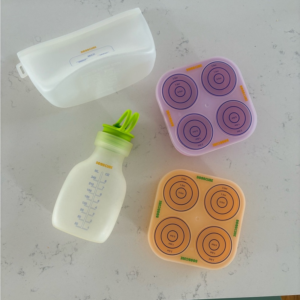 Boob Cube Silicone Baby Bottle & Freezer Tray Set — for breast milk storage